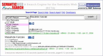 Semantic Web Searchの検索ページ
